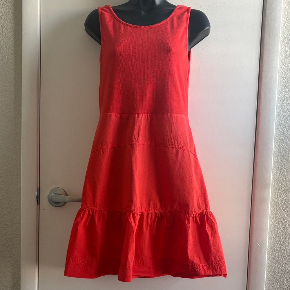 Tahari Cotton Sleeveless Fit A-Lined Side Zip Beach Mini Sundress SZ M
